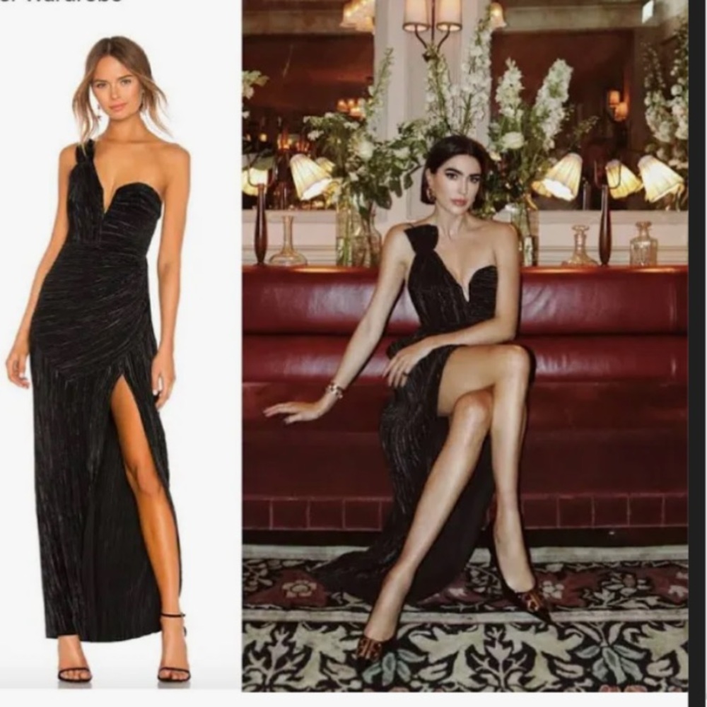 Alice McCall Women's One-Shoulder Sweetheart Plisse Gown with Side Slit